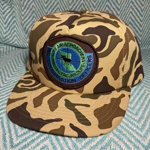 Vintage BC Conservation Officer Take Aim At Poachers Camo Hat Trucker Rare Patch